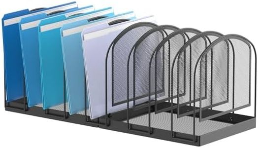 SUPEASY File Organizer for Desk, 9-Section Mesh Desk Organizer, Vertical File Holder Desktop Organizer File Sorter, File Folder Holder for Office Supplies, Black