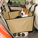 Extra Stable Dog Car Seat - Reinforced Car Dog Seat for Medium-Sized Dogs with 4 Fastening Straps - Robust and Waterproof Pet Car Seat for The Back Seat of The Car