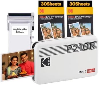 KODAK Mini 2 Retro 4PASS Portable Photo Printer (2.1x3.4 inches) + 68 Sheets Bundle, White