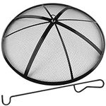 27Inch Heavy Duty Fire Pit Spark Screen Cover, Collapsible Outdoor Fire Pit Screen Round with Handle Mesh Fire Pit Screen Easy-Opening Fire Mesh Screen Guard Fire Pit Lid for Outdoor Patio Backyard