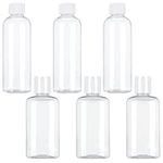 Firtink 6 PCS Plastic Travel Bottles, 100 ML Clear Travel Containers Bottle Refillable Cosmetic Bottles Liquid Containers for Travel Toiletries Shampoo Lotion Makeup Shower Hand Soap