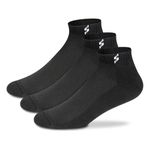 Supersox Cotton Men's 3 Pair Combo Sports Ankle Length Socks - Half Terry Cushioned, Anti Odour & Anti Bacterial For Sneaker & Running Workout, Ideal Socks For Summer (Pack Of 3)