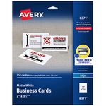 Avery Business Cards for Inkjet Printers, Matte, White, Pack of 250 (08371)