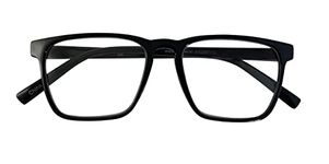 I-Sential Reading Glasses Large Lens & Case Spring Hinges Designer Style Mens Womens Readers Black +2.00