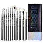 Jessup Eyeshadow Brush Set 11pcs Eye Makeup Brushes Set Professional Eye Shadow Brush Blending Brush Shader Crease Brush Black T340