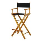 Casual Home 30-Inch Director Chair Honey Oak Frame, Black Canvas