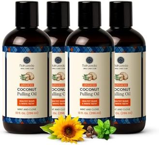 Oil Pulling | Advanced Coconut Oil Pulling | USA Based Seller| Pulling Oil - 40 Fl Oz - Extra Virgin Coconut Oil, Mint - Healthy Gums & Strong Teeth - Best Oil Pulling Mouthwash (Pack of 4)