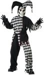 California Kid's Evil Scary Jester Clown Costume, Small