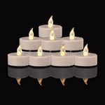 PILLOBOX Tea Lights Battery Operated: 24Pack LED Realistic and Bright Flameless Candles Flickering Long Lasting 200Hours Electric Candles for Seasonal & Festival Party Home Decoration(Warm White)