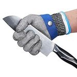 ThreeH Protective Gloves for Cutting Chopping Slicing Meat Processing Stainless Steel Cut Resistant Gloves GL09 L(One Piece)