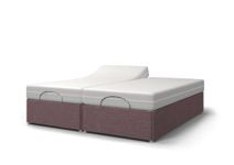 Backcarebeds Majestic Twin (5Ft King) Electric Adjustable Bed Comes with Memory Foam Mattress & Quiet Motors | Mobility Beds | No Headboard in Woven Grape Colour