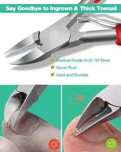 Softale Toenail Clippers for Thick Nails – Heavy Duty Stainless Steel, Soft Grip, Nail File
