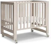 MAMAZING EvoNest Baby Crib, 6 in 1 Convertible Mini Crib with Wheels, 100% New Zealand Wood Growing Bed, 4 Adjustable Mattress Height, GREENGUARD Gold Certified, Wahsed Natural