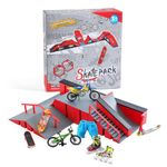 BROKIG Decktoy Finger Skateboard Ramp Set for Kids Upgrade,Mini Fingerboard Skatepark Training Finger Boards Toys Kit Boys Gift(HB-004)