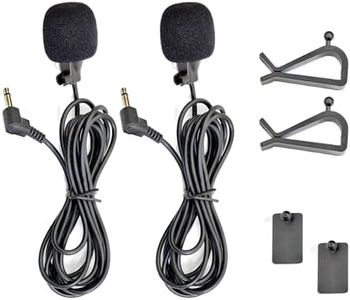 Lymizhuo 2Pcs 3.5mm Microphone Assembly Mic with Clip-on & Adhesive Mount, 3M Cable for Crystal Clear Audio - Compatible with Car Stereo, Head Units - Perfect for Drivers & Rideshare Vehicles