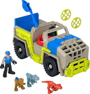 Fisher-Price Imaginext Jurassic World Dinosaur Toys Track & Transport Dino Truck Vehicle & Figure Set for Preschool Kids Ages 3+ Years