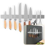 Ninonly 20 Inch Magnetic Knife Holder for Wall Refrigerator Stainless Steel Double Sided Magnet Knife Strip for Wall Mounted No Drilling Knife Rack with Powerful Magnetic Pull Force Fridge Applicable