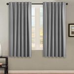 H.VERSAILTEX Blackout Curtains Thermal Insulated Window Treatment Panels Room Darkening Blackout Drapes for Living Room Back Tab/Rod Pocket Bedroom Draperies, 52 x 63 Inch, Grey, 2 Panels