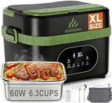 Cordless Electric Lunch Box for Adults & Men,1.5L Heated Food Warmer with Smart Timer and Self-Heating, 8000mAh Portable Lunch Boxes with Removable Divider & Leakproof for Office, Car & Outdoor