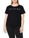 Friends Women's Titles T-Shirt, Black, 10/M