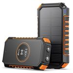 Solar Charger 20000mAh Power Bank - Hiluckey Wireless Portable Charger 3A USB C Fast Charging External Battery Pack for Cell Phone Tablets