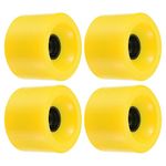 PATIKIL 70mm 78A Longboard Wheel Soft, 4 Pack Cruiser Wheels Street Wheels for Skateboards Skateboard Wheel Replacement PU, Yellow