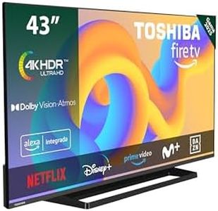 Toshiba 43UF3F63DAE 4K UHD Smart Fire TV 43 Pulgadas (Ultra HD, HDR10, Control de Voz Alexa, Bluetooth, Airplay)