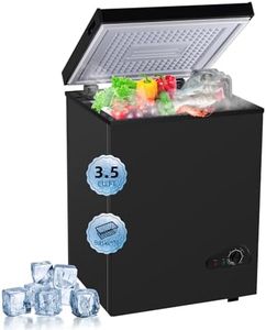 rosmena Deep Freezer 3.5 Cu.Ft, Chest Freezer with Removable Basket, Small Freezer with 6 Levels Adjustable Temperature, Quiet Mini Freezer for Home/Kitchen/Office/Garage/Bar (Black)