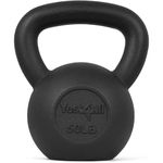 Yes4All Solid Cast Iron Kettlebell Weights Set – Great for Full Body Workout and Strength Training – Kettlebell 50 lbs (Black)