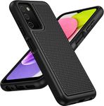 BNIUT for Samsung Galaxy A03s Case Shockproof: Dual Layer Protective Heavy Duty Cell Phone Cover Rugged with Non Slip Textured Back - Military Protection Bumper Tough - 6.5inch (Black Matte)