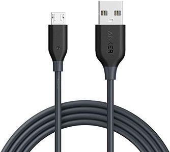 Anker PowerLine Cable Micro USB Premium: uno de los cables de carga más duraderos y más rápidos del mundo, con fibra Aramid y vida útil de más de 10000+ para teléfonos inteligentes Samsung, Nexus, LG, Motorola, Android y más (1x1.8m, Gris Oscuro)