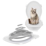 Leopacat Professional Cat Toilet Training Kit, Reusable Potty Trainer with Adjustable Seat Sanitary Tray and Odorless Design for Indoor Cats Multi Homes Kit Kitty Urinal System Tool (Gray)