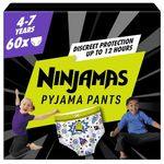 Pampers Ninjamas Pyjama Pants Unisex Spaceships, 4-7 Years, 60 Pyjama Pants, 17kg - 30kg, All-Night Leak Protection