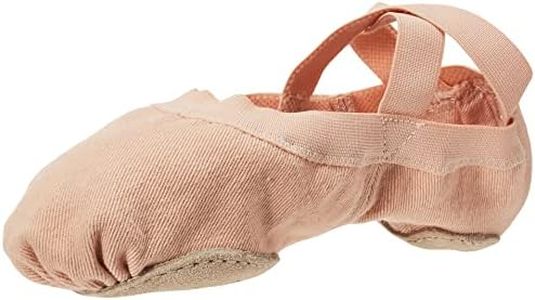 Bloch Dance Women's Synchrony Split Sole Stretch Canvas Ballet Slipper/Shoe, Pink, 5 Narrow