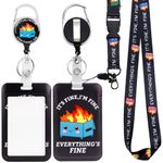 YCDKK Funny Badge Lanyard and ID Badge Holder, Retractable Badge Reels with Carabiner Reel Belt Clip, Work ID Card Holder for Nurse Doctor Teacher Office Gifts