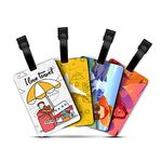 Ultra 3D Luggage/Bag/Travel ID Label Tags for Suitcase & School Bags Set of 4 - I love Travel + Travel Time + Selfies lady + Selfies Men