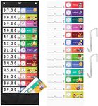 Mr. Pen- Daily Schedule Pocket Charts, 13+1 Pocket, 26 Double Sided Reusable Cards(13 Colored+13 Blanked), 12.8”x35” Pocket Chart for Classroom, Classroom Pocket Chart, Classroom Schedule Pocket Chart