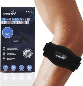 ATHLETIN BE SPORTY Elbow Compression Brace Support Strap for Tennis, Golfer's Elbow Pain Relief, Tendonitis, Sports Injuries, 1 Pack