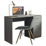 Madesa Compact Computer Desk Study Table for Small Spaces Home Office 43 Inch Student Laptop PC Writing Desks with Storage and Drawer - Gray