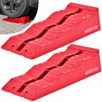 GADLANE Caravan Levelling Ramp Set - 2 Pack Heavy Duty Motorhome Levelling Ramps for Campervans, Trailers - UV-Resistant Wheel Chocks with Anti-Skid Grooves (Load Capacity: 4.5 Tonnes) - RED