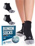 Doctor's Select 2 Pairs Bunion Socks for Women and Men - Copper & Bamboo Viscose Infused Bunion Relief Socks with Toe Separator | Black