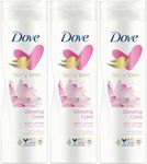 Dove Glowing Body Lotion - Body Moisturiser Women Cream for Dry Skin with Rice Milk & Lotus Flower for Radiant, Silky Soft Skin - Body Lotion Moisturiser All Skin Types, 3x250 ml + Cheeroo Magnet