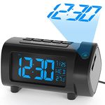 Liorque Projection Alarm Clock with FM Radio, Temperature Monitor, USB Charger, Weekend Mode, 2-Color VA Display with 4 Dimmer,ââ€žÆ’/ââ€žâ€°Switch, DST, Sleep Timer, Snooze, 12/24H