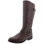 BareTraps Womens Alysha Faux Leather Tall Riding Boots Taupe US 6 Medium (B,M)