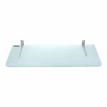 Evolite Tempered Glass Corner Shelf for Bathroom/Kitchen, Wall Mount Accessories with Fitted Brackets for Home Decor- Frosted Toughened Glass(9"X12"INCH)(Pack of 1)