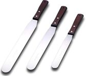 Straight Spatula Set of 3 Palette Knife Cake Frosting Spatulas - 6" 8" 10" Baking Icing Knife,Palette Knife with Non-Slip Handle for Frosting Pastries