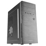 Tacens 2INITIOX, ATX Semi-Tower PC Case, 12cm Side Fan, Brushed Aluminium Front, Steel, Black