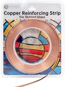 ARTIMUSES Copper Reinforcing Strip for Stained Glass,5/32" Wide,65 Feet