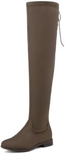 DREAM PAIRS Women's Uplace Khaki Suede Over The Knee Thigh High Winter Boots Size 5 M US