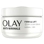 Olay Anti-Wrinkle Firm & Lift Day Cream With SPF15, Helps To Visibly Reduce Fine Lines & Wrinkles And Protects Against Premature Signs Of Ageing,50ml